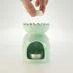 Ceramic Sunflower Oil Burner - Pastel Green - Image 4