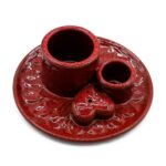 Palo Santo Stick & Smudge Holder - Mandala - Red with Heart Gloss