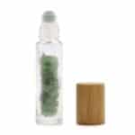 Gemstone Essential Oil Roller Bottle - Aventurine - Wooden Cap + Gemstone Roller Tip for 5ml Bottle - Aventurine