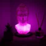 Buddha Bust Lamp Cherry Crackle - Oval stand - Image 2