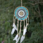 Pastel Blue Macramé Dream Catcher 16cm (asst colours) - Image 2