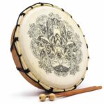 Hamsa Shamanic Drum with Two Sticks - 30cm - Image 2