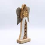 Large Mango Wood Star Angel Metal Wings & Enamel Detail - Image 3