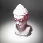 Buddha Bust Lamp Cherry Crackle - Oval stand - Image 5