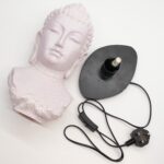 Buddha Bust Lamp Cherry Crackle - Oval stand - Image 6