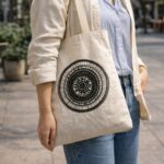 Nomad Sari Iconic Basic Tote Bag - Urban Mandala - Natural 4oz - Image 2