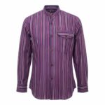 Nomad Sari Grandad Shirt - Black Purple - Large