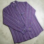 Nomad Sari Grandad Shirt - Black Purple - Large - Image 2