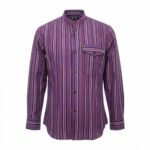 Nomad Sari Grandad Shirt - Black Purple - Medium