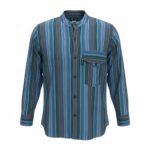 Nomad Sari Grandad Shirt - Turquoise - Large