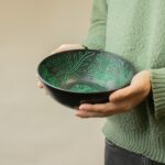 Aluminum Singing Bowl - Magic Mushroom - Green (20cm) - Image 3