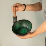 Aluminum Singing Bowl - Magic Mushroom - Green (20cm) - Image 5
