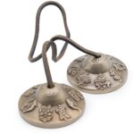 Premium Brass Tibetan Tingsha - Lucky Symbols - approx 6cm (155gm) - Image 2