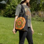 Iconic Classic Tote Bag - Luna Alchemy Wheel - Black 6oz - Image 8