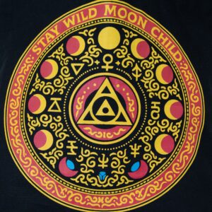 Iconic Classic Tote Bag - Luna Alchemy Wheel - Black 6oz