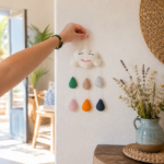 Handmade Felt Mobile - Mini Happy Clouds - Image 2
